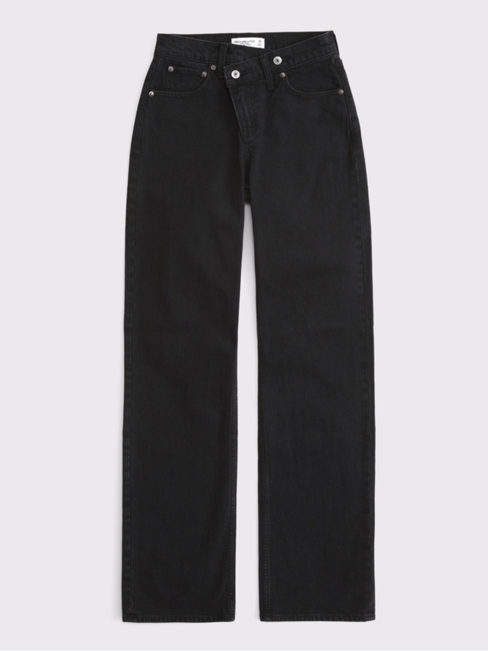 NWT 26S Abercrombie & Fitch 90s Relaxed High Rise Crossover Black Jeans